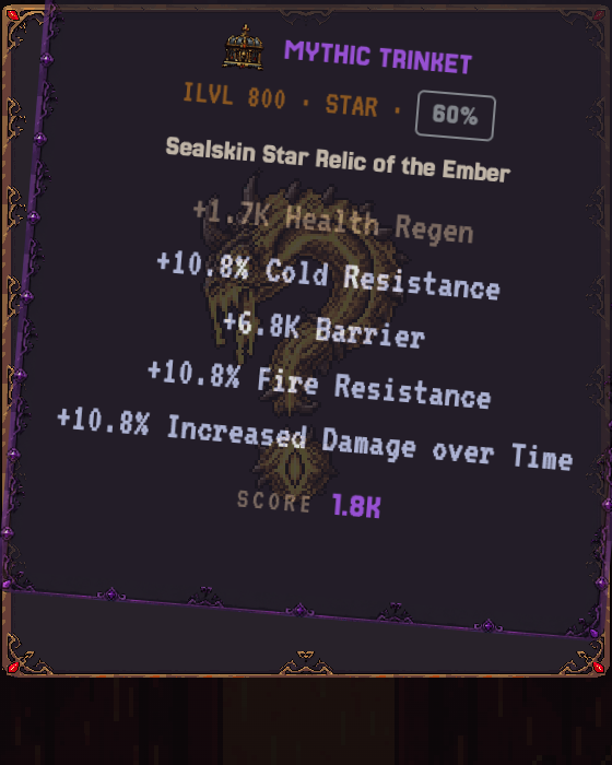 A hell cache pull revealing a rare helm with rolled affixes